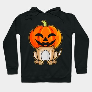 Laughing Pumpkin Head Dog Puppy on Halloween Hoodie